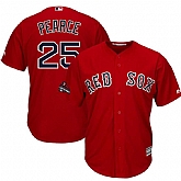Red Sox 25 Steve Pearce Scarlet 2018 World Series Champions Team Logo Player Jersey Dzhi,baseball caps,new era cap wholesale,wholesale hats